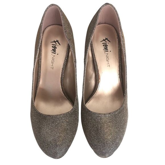 .WIDE FIONI NIGHT GOLD SPARKLE PUMPS 8W - Picture 2 of 13